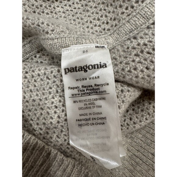 Patagonia Womens XS Recycled Cashmere Sweater Beige Baselayer Knit Crewneck - Picture 5 of 8
